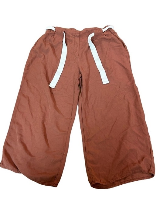 DownEast Pants - DownEast elastic tie waist cropped wide leg pants size medium